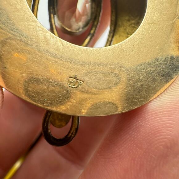 Antique Victorian 12kt gold gilt & 10kt solid base genuine citrine pendant - Picture 7 of 10